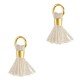 Ibiza style mini Tassel 0.7cm Gold- dusty road brown